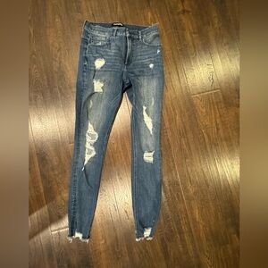 Express distressed jeans in tall